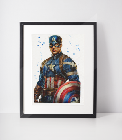 Captain America - A4 Framed Print