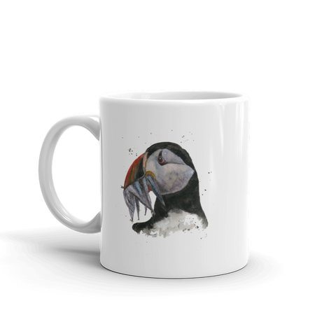 Fishing Puffin - Ceramic Mug